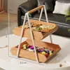 Bandeja de fruta de madera maciza para uso doméstico, estante de almacenamiento para mesa de centro de sala de estar, bandeja expositora de bocadillos y dulces, bandeja de almacenamiento de cesta de frutas para escritorio