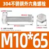 Ventas Directas de Fábrica M3-M12 GB 304 acero inoxidable Tornillo hexagonal exterior cabeza hexagonal tornillo hexagonal