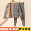 Conjunto de Ropa de Invierno para Niños de Algodón Acolchado y Pantalones, Uniforme Escolar con Forro Polar y Capa Interior Engrosada, Conjunto de Ropa Térmica para Niños y Niñas al por Mayor