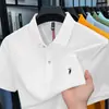 Polo de Manga Corta de Algodón Puro de Alta Calidad para Hombre 2025, Nuevo Verano 2025 Negocios Fresco Transpirable Casual