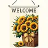 Bandera Nueva de Jardín de Verano Transfronteriza, Atmósfera de Girasol de Verano Decoración del Hogar, Bandera Exterior para Jardín y Patio