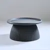 Mesa de Café Redonda de Plástico Nórdica para Sala de Estar, Mesa Auxiliar Simple para Apartamentos Pequeños, Lujo Ligero Creativa Moderna Estilo Ins