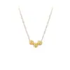 Colar Vazado Feminino Banhado a Ouro Real Pingente Simples Estudante Curto Senso de Design Temperamento Estilo Frio Corrente da Clavícula Joia
