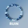 Pulsera de Cristal de Cianita Natural para Mujer, Aguamarina Hielo Triturado, Ojo de Gato, Pulsera Original Elemento Agua de los Cinco Elementos al por Mayor