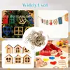 Puertas y Ventanas de Mini Casa de Muñecas de Madera en Stock al por Mayor Piezas de Madera Casa de Cuento de Hadas de Madera DIY Accesorios para Escena de Decoración Navideña