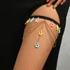 Ropa Zhuru Transfronterizo Europeo y Americano Verano Nuevo Color Dopamina Estrella Cadena Hueca Anillo en el Muslo H0060