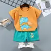 Traje de Manga Corta para Niños Algodón Puro Camiseta de Niño Bebé Verano Ropa para Niños Pantalones Cortos de Niña Ropa de Bebé Ropa de Verano Venta al por Mayor