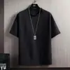 Camiseta Casual Versátil Marca de Moda Manga Corta para Hombre Delgada de Seda de Hielo Moda de Verano Corte Holgado Ropa para Hombre