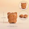 Acessórios de urso e gato de desenho animado em madeira de pêssego e sândalo, componentes DIY, pequenos ornamentos de madeira, pingentes e itens decorativos
