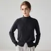 Novedad Otoño 2026 Cárdigan de Punto Suave Holgado de Cachemira 100% Puro para Mujer con Cuello Alto Pequeño y Botonadura Simple