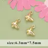 Chapado Eléctrico Oro Verdadero 18K Estrella Luna Mariposa Lisa Mini Colgante DIY Pendientes Collar Joyería Semi-terminada Combinación