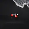Pendientes Dopamine de Plata S999 para Mujer, Frescos y Dulces, Pendientes de Zirconia Cortada a la Rosa Coloridos, con Cierre de Rosca C01530