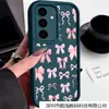 Funda para Teléfono Móvil Adecuada para Samsung S25Edge Lazo Rosa S24Fe Color Café Frío Elegante A56 Funda Escalera Tianyan