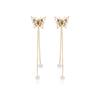 Serie Mariposa Hoja Seca Aretes de Borla de Mariposa para Mujer Diseño Original Zircón Aretes Largos Accesorios de Otoño Nuevos Productos de Otoño