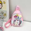 Amazon Bolsa de Pecho Infantil Arcoíris Unicornio Dinosaurio Pequeño Estampado Linda Bolsa de Hombro Bebé Viaje Merienda Bolso Cruzado