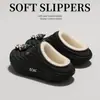 Chinelos de Algodão Impermeáveis para Mulheres 2026 Novo Outono/Inverno Casa Pelúcia Quente Antiderrapante Uso Externo Mais Veludo Mais Espesso Sapatos de Algodão para Mulheres
