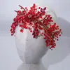 Comércio Exterior Nova Faixa de Cabeça Handmade com Strass de Cristal Vermelho Acessórios de Cabelo para Festa de Casamento Performance Acessórios para Vestido Dz273