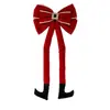 Decoraciones navideñas transfronterizas, adornos de lazo de piernas largas, colgantes de lazo de lentejuelas rojas, decoraciones de chimenea para fiestas