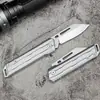 Mini Cuchillo Plegable de Acero Inoxidable para Exteriores con Colgante Portátil, Mango de Acero Completo, Fácil de Guardar y Portátil