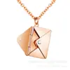 Produto de Sucesso Transfronteiriço da Lele Jewelry, Presente para Casal, Colar Envelope de Coração, Aço Inoxidável, Personalizável com Gravação, Corrente para Clavícula que Abre