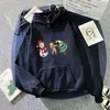Comercio exterior europeo y americano trío navideño sudadera con capucha forrada de forro polar para hombre y mujer tops de pareja holgados