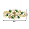 Relógio de parede de ferro relógio de folha de ginkgo sala de estar relógio decorativo para casa pingente em estoque cor dourada um lote de cabelo