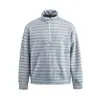 Ropa Vintage Yidao Otoño 2026 Nuevo Sudadera Pulóver con Cremallera Media de Retazos Rayados Bordado de Letras Retro Americano para Hombre