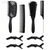 Conjunto Popular de Ferramentas para Penteado, Pente de Malha Oca, Borrifador Contínuo, Presilha Jacaré, Elástico de Cabelo, Pente Específico para Salão