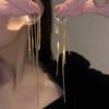 ¡Buena cara delgada oh! Aretes de Borla Larga Diseño Nicho Aretes de Lujo Ligero de Alta Gama Aretes Simples y Elegantes para Mujer