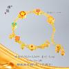 Tienda de oro con arena de oro doble cara usable dopamina nuevo chino lujo geométrico flor pequeña collar exquisito pulsera simple