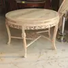 Juego de Mesa y Sillas de Comedor de Madera Maciza, Forma Redonda, Madera de Olmo Viejo Chino Estilo Antiguo, Sin Acabado, para Restaurante u Hotel, Mesa Redonda para 6 Personas