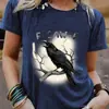 Transfronterizo Aliexpress Amazon Transfronterizo Europeo y Americano Fcawf Estampado de Águila Moda Holgada Casual Manga Corta Cuello Redondo Camiseta