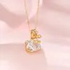 Collar con colgante de gato y lazo de plata de ley s925 para la clavícula para mujer, lindo y moderno con circonita, un regalo para novia