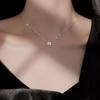 Colar da Sorte Elegante Versátil Ins Presente de Aniversário Japonês e Coreano Colar da Moda Cravejado com Diamantes Pingente Minimalista de Trevo de Quatro Folhas