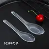 103 Cuchara Desechable Plástico Cuchara para Postre Cuchara Engrosada Empaque para Llevar Comida Rápida Cena Comercial Cuchara para Polvo de Hielo