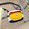 Bolso infantil de estilo coreano con bloques de color, riñonera mini de moda para niños, bolso cruzado ligero para viajes para niños, monedero para niñas