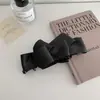 Accesorio para el Cabello Pasador Adorno para el Cabello Estilo Coreano Moño Negro Satinado Pinza para Raíz del Cabello Tipo Plátano para Mujeres Pinza para Cola de Caballo
