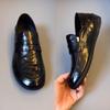 Zapatos tipo gorro slip-on, Tacones planos de moda, Antideslizantes, Resistentes al desgaste, Cómodos zapatos británicos de moda, Color sólido casual, Suelas blandas prefabricadas