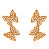 Aretes de tuerca de mariposa pequeña y dulce chapados en oro de 18 quilates simples superbrillantes elegantes combinan con todo celebridad de internet aretes de baile de mariposa