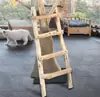 Estrutura de Escalada para Gatos com Pilares de Madeira Árvore Falsa Plataforma de Salto para Gatos Rattan Sintético Poste Arranhador para Gatos Coluna Suspensa Forma de Árvore Moedor de Garras de Árvore Arranhador para Gatos Buraco na Árvore