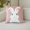 Fundas de Almohada de Pascua Serie Simple Popular de Temu con Estampados de Conejitos Lindos Fundas para Cojines de Sofá Decoración Festiva