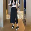 Falda de Traje Irregular 2026 para Mujer, Verano, Petite, Adelgazante, Plisada, Bodycon, de Longitud Media, Falda de Línea A con Abertura