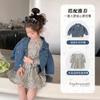 Ropa para Niños Vestidos de Primavera y Otoño para Niñas 2025 Nuevo Estilo Vestido Floral de Moda para Bebé Niña Chaqueta Vaquera de Primavera para Niños