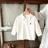 Camisa Polo de Moda Infantil Otoño Estilo Coreano para Niños Camisa Básica de Otoño Camisa Elegante de Manga Larga con Cuello Tipo Muñeca para Niñas