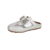 Sapatos Femininos Elegantes em Malha com Apliques de Strass, Patchwork, Estilo Alemão, Bico Fechado, Sola Grossa, Slip-On, Antiderrapante, Treinamento Alemão 2026