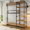 Armario de Montaje Sencillo, Gabinete de Entrada, Perchero Metálico para el Hogar en el Dormitorio, Armario para Habitación de Alquiler, Armario Pequeño para Dormitorio