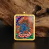 Colgante Thangka Zakiram Negro Amarillo Verde Tara Hombres y Mujeres Cadena de Suéter de Xizang Amuleto de Buda Caja Gawa Fresco y Dulce