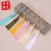 Franja com Tassel de Onda Estilo Palaciano Artesanato DIY Feito à Mão Broche Hanfu com Tassel Pingente de Leque Acessórios para Penteado