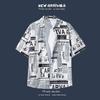 Moda de Verano Estilo Hawaiano de Playa Camisa Floral de Manga Corta para Hombre Talla Extra Camisa Fresca de Seda de Hielo con Sal Ropa de Hombre