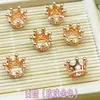 Corona incrustada con circonita accesorios cuentas espaciadoras pulsera espaciadora Wenwan accesorios soporte para flores joyería pulsera hecha a mano colgante